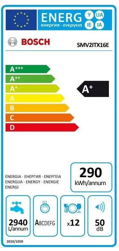 Bosch Serija 2, Visiškai integruota indaplovė, 60 cm SMV2ITX16E