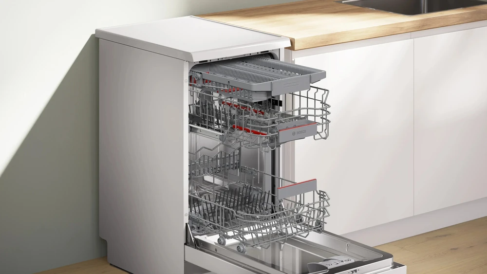 Bosch SPS4HMW13E Serija 4, Laisvai statoma indaplovė, 45 cm, Balta