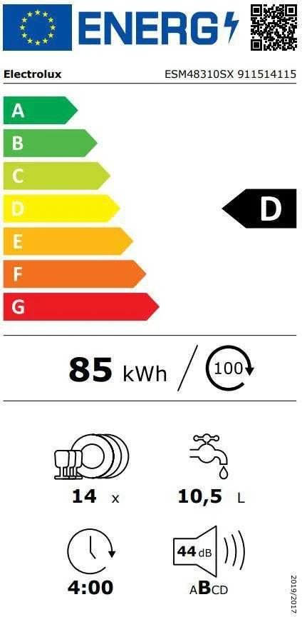 60 pločio ner.plieno spalvos laisvai statoma indaplovė Electrolux ESM48310SX