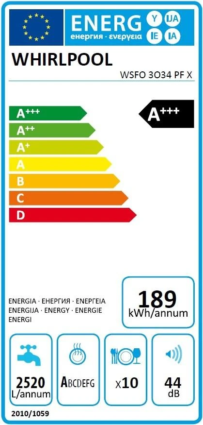 Indaplovė Whirlpool WSFO 3O34 PF