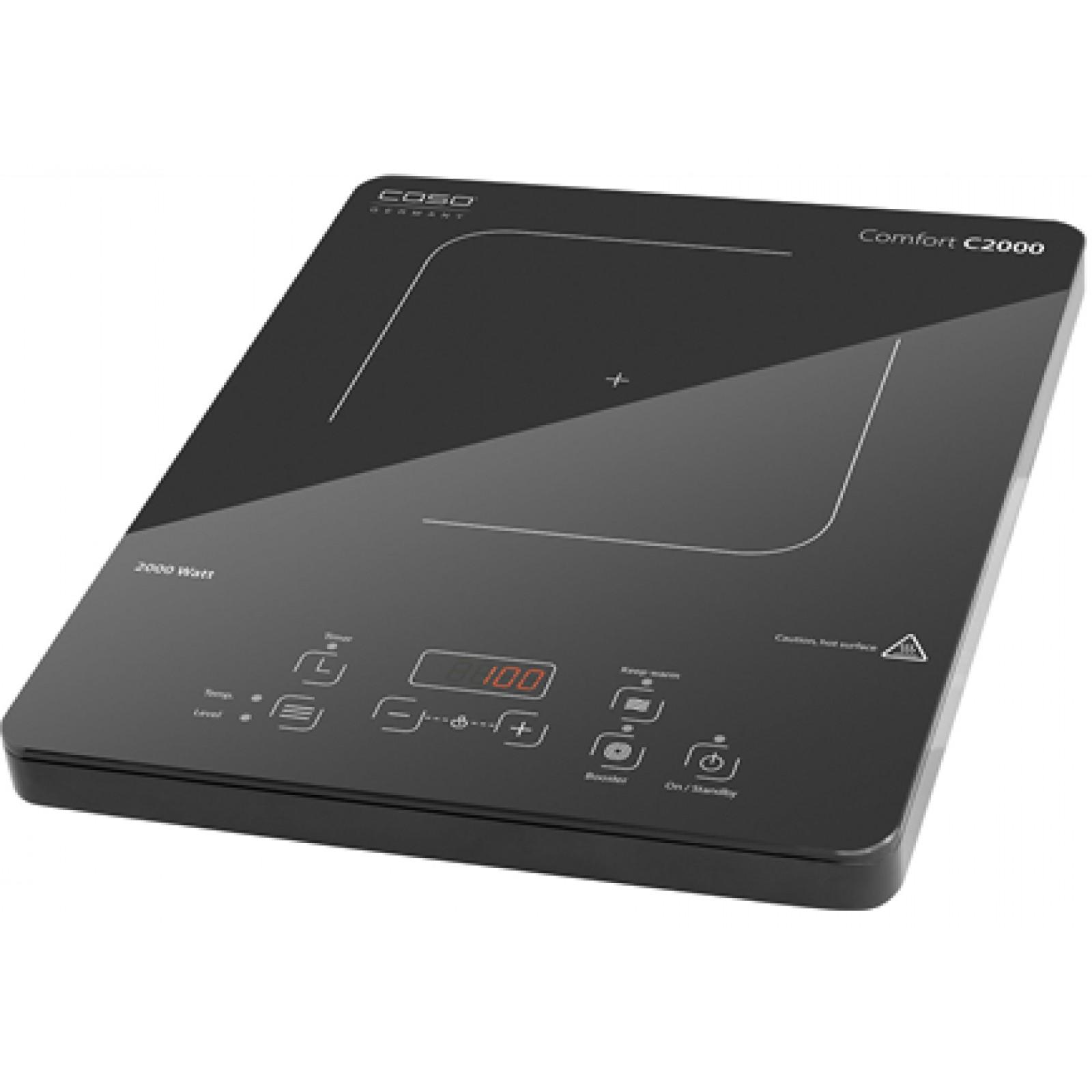 Caso | Laisvai pastatoma stalo kaitlentė | Comfort C2000 | Degiklių / virimo zonų skaičius: 1 | Jutiklis | Indukcija | Juodas