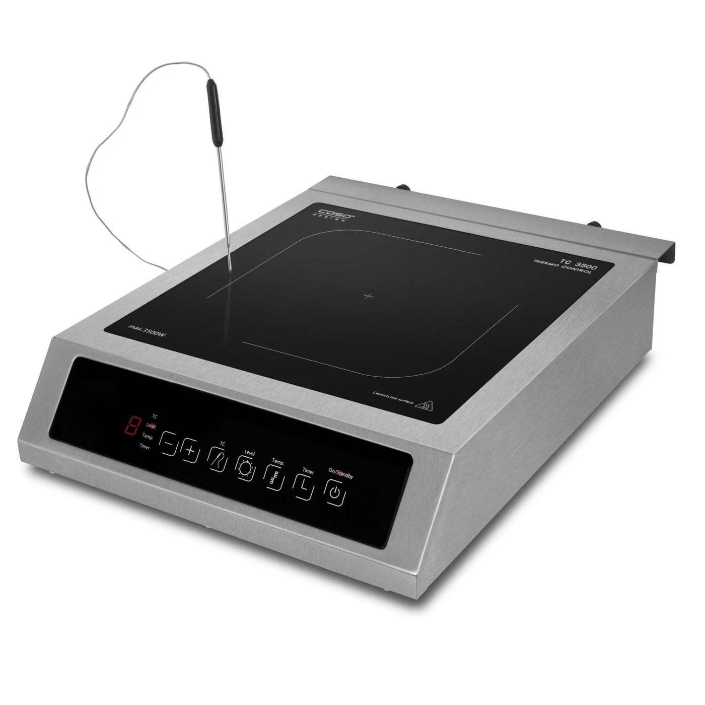 Caso | Thermo Control Hob | TC 3500 | Number of burners/cooking zones 1 | Touch control | Induction | Juodas/Nerūdijantis plienas