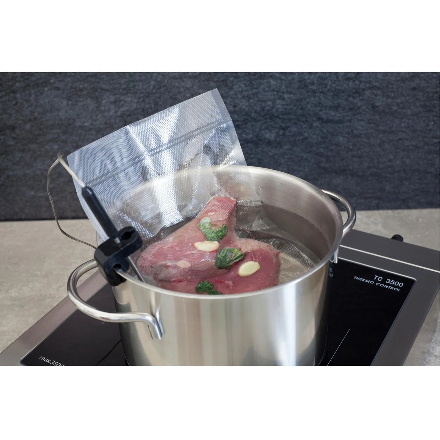 Caso | Thermo Control Hob | TC 3500 | Number of burners/cooking zones 1 | Touch control | Induction | Juodas/Nerūdijantis plienas