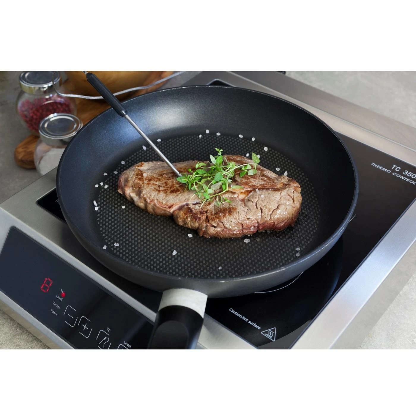 Caso | Thermo Control Hob | TC 3500 | Number of burners/cooking zones 1 | Touch control | Induction | Juodas/Nerūdijantis plienas