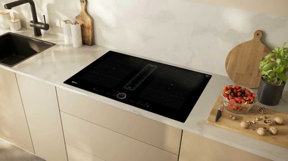 Indukcinė kaitlentė su integruota ventiliacijos sistema Neff T58PL6EX2