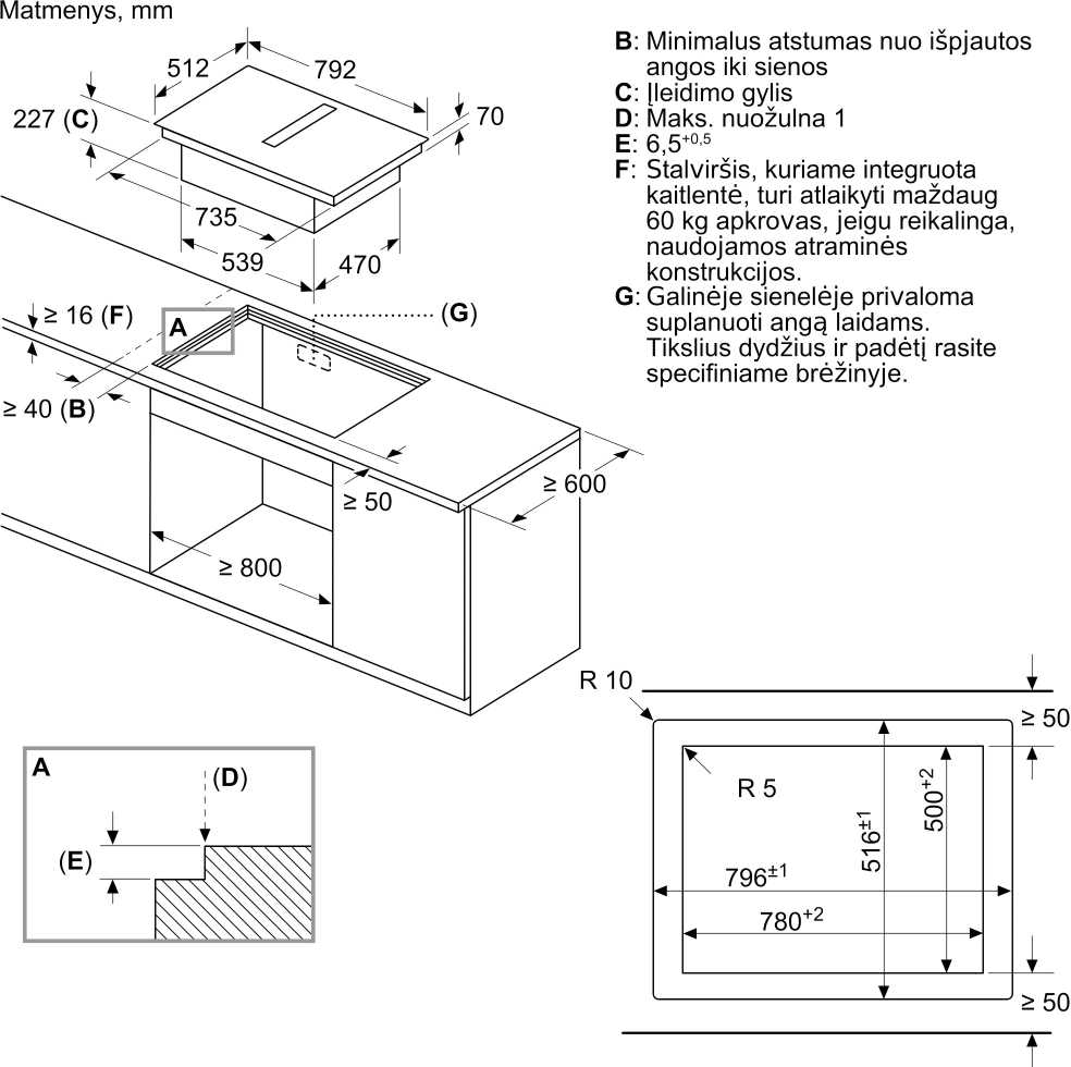 Indukcinė kaitlentė su integruota ventiliacijos sistema Neff T58PL6EX2