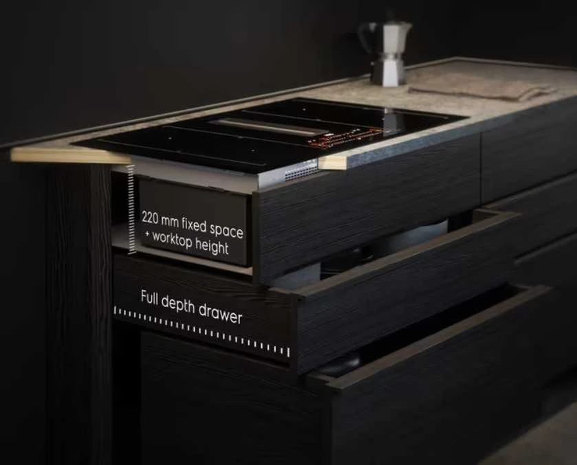 Indukcinė kaitlentė su integruotu gartraukiu AEG CCE84543CB, 80 cm