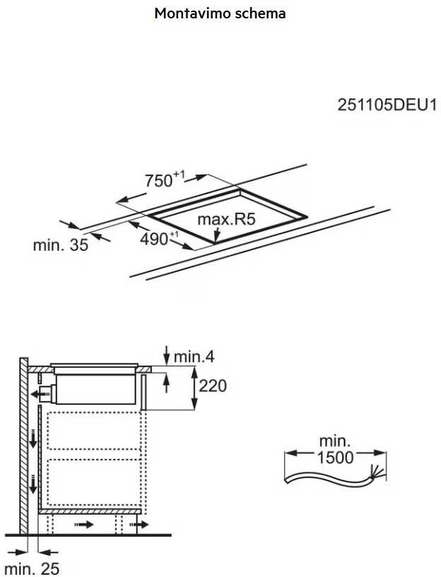 Indukcinė kaitlentė su integruotu gartraukiu AEG CCE84543CB, 80 cm