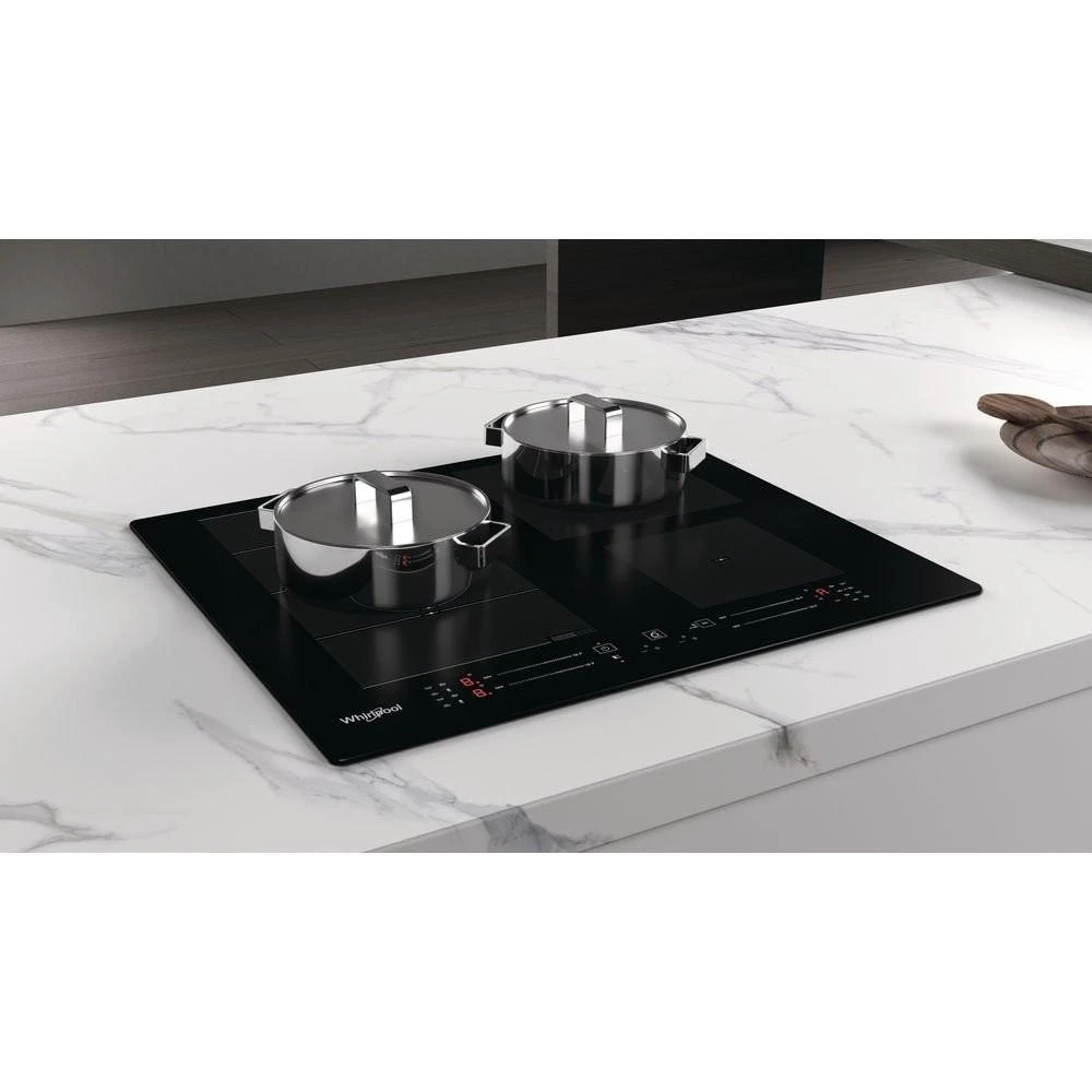WHIRLPOOL indukcinė kaitlentė WF S7560 NE 60 cm, 1 FlexiSlide, Booster, Juodas
