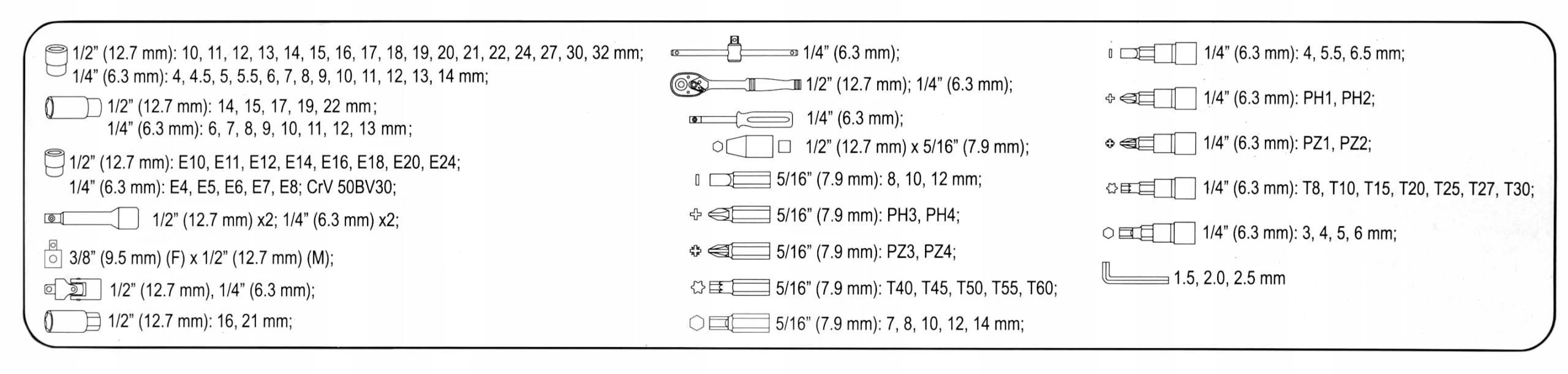 Įrankių rinkinys 108MAS Mastiff+40 ZES19 (2 dėžės)