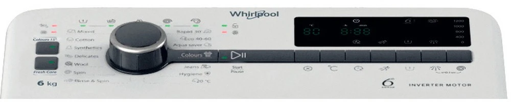 Iš viršaus pakraunama skalbimo mašina Whirlpool TDLRB 6261BS EU/N, 6,0kg