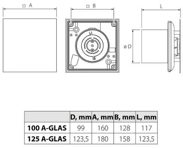 Ištraukimo ventiliatorius Vlano A-100 Baltas (Pap. komplektacija) x1A100, 4251354701624+4251354701747