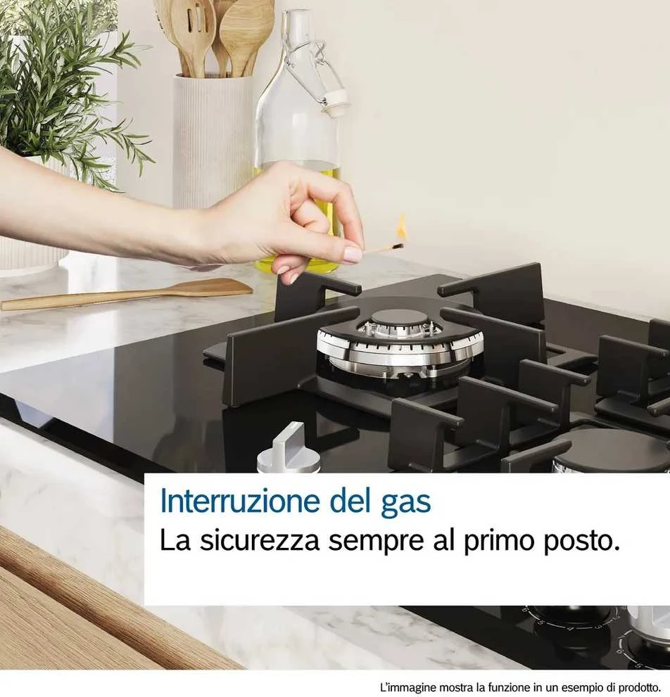 Bosch Serie 6 PCH6A5I90 hob Nerūdijantis plienas Built-in 60 cm Gas 4 zone(s)