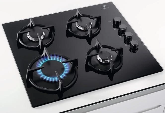 Gas cooktop Electrolux EGG6407K (4 fields, juodos spalvos)