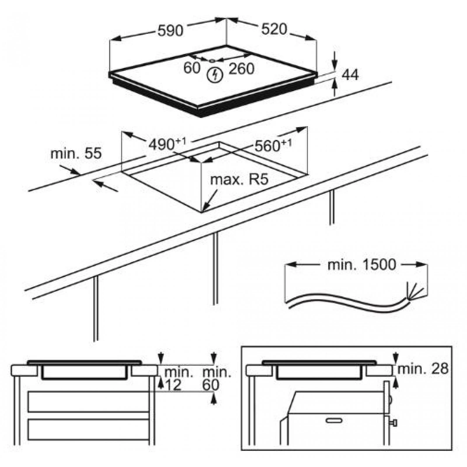 Indukcinė kaitlentė Electrolux LIR60430BW (4 kaitvietės, spalva balta)