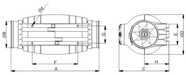 Ventiliatorius Palau TD 350/125 SILENT *230-240V50/60* kanāla ventilators