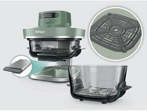 NINJA 5 viename XL stiklinė oro gruzdintuvė | AS090EUGN Crispi Pro | Galia 2050 W | Talpa 5,7 l | Moss Žalias