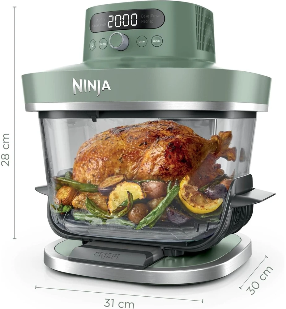 NINJA 5 viename XL stiklinė oro gruzdintuvė | AS090EUGN Crispi Pro | Galia 2050 W | Talpa 5,7 l | Moss Žalias