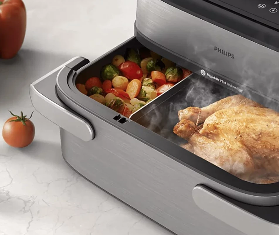 „Philips 5000 Steam Megabasket NA565/02“ oro gruzdintuvė, 9,5 l – nerūdijančio plieno