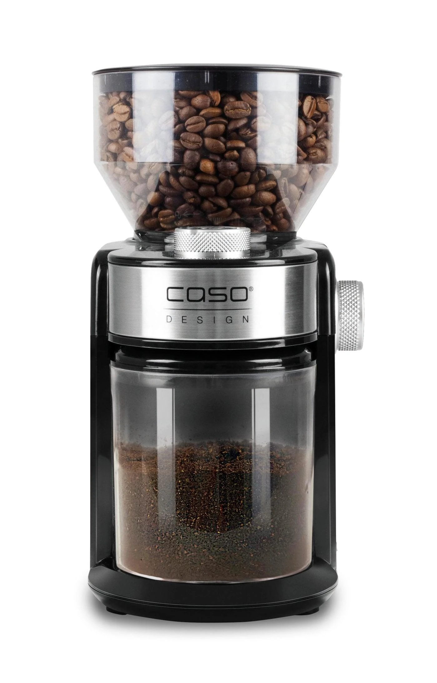 Kavamalė Caso | Kavos malūnėlis | Barista Crema | 150 W | Kavos pupelių talpa 240 g | Puodelių skaičius 12 vnt(s) | Juodas