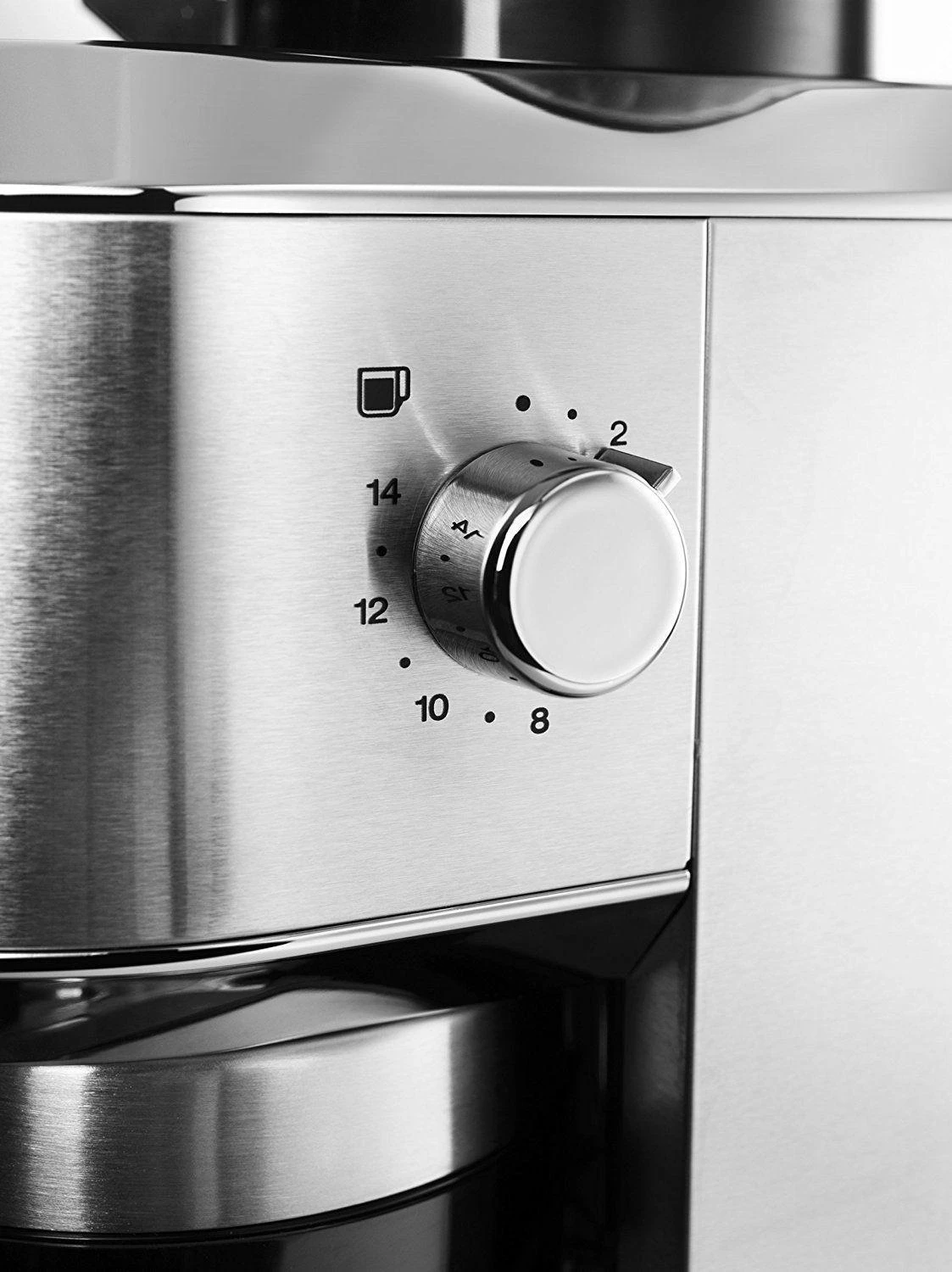 Kavamalė Delonghi kavos malūnėlis KG520M DEDICA Inox/ juodas, 150 W, 350 g, Puodelių skaičius 14 vnt.