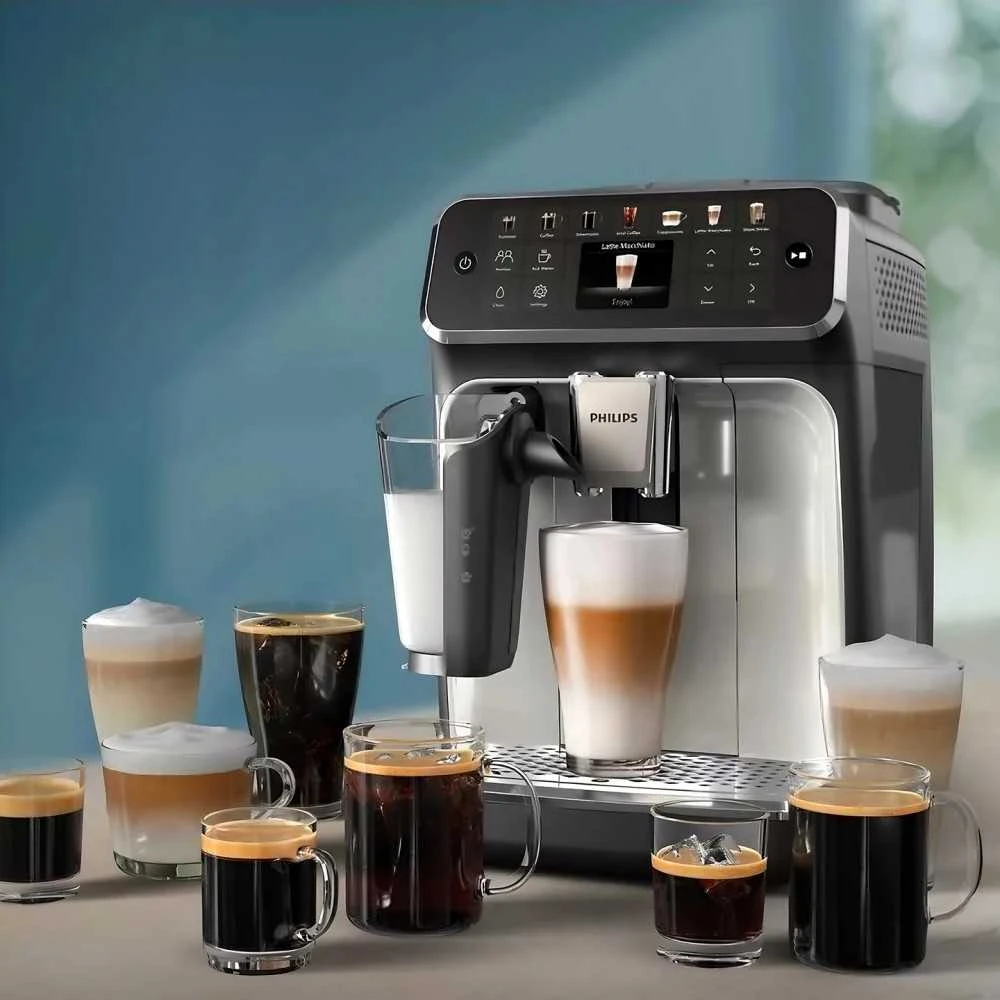 Kavos aparatas Philips Espresso Aparatas | EP4446/70 | Slėgis 15 bar | Su pieno plakikliu | Pilnai Automatinis | 1500 W | Juodas/Sidabrinis
