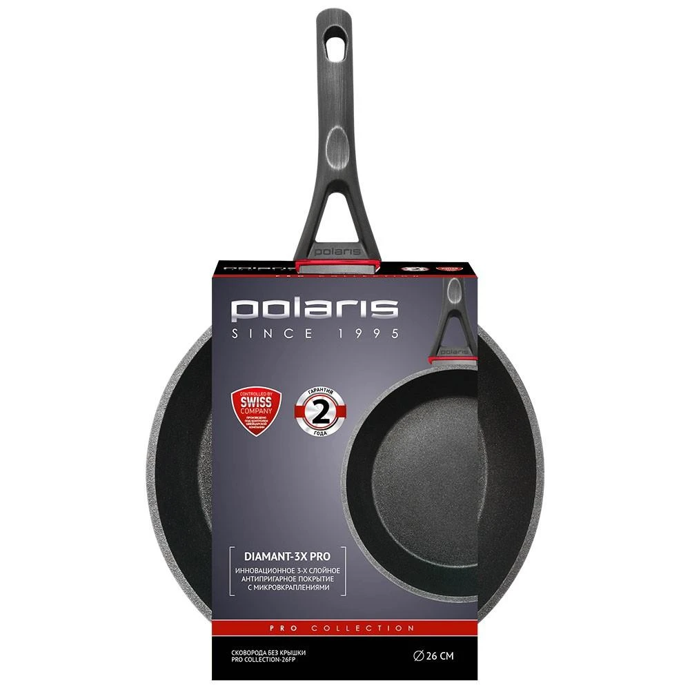 Keptuvė Polaris PRO kolekcija-26FP kaltinis aliuminis, 26 cm