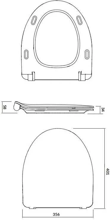 Unitazo dangtis Cersanit K98-0136, 35,6 x 40,1 cm