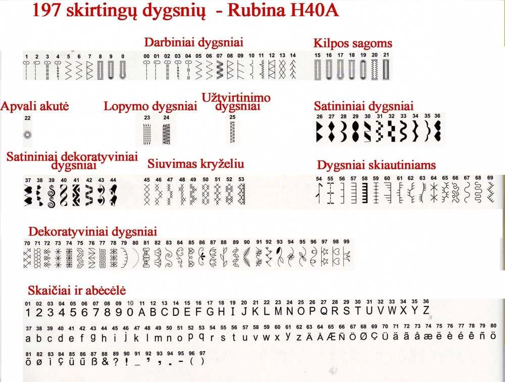 Kompiuterizuota siuvimo mašina Rubina H40A