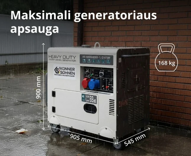 KÖNNER & SÖHNEN dyzelinis generatorius 7,0 kW 230 / 400 V KS 9200HDES-1/3 ATSR (EURO V)