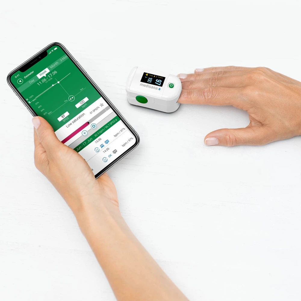 Medisana PM 100 pulsoksimetro jungtis