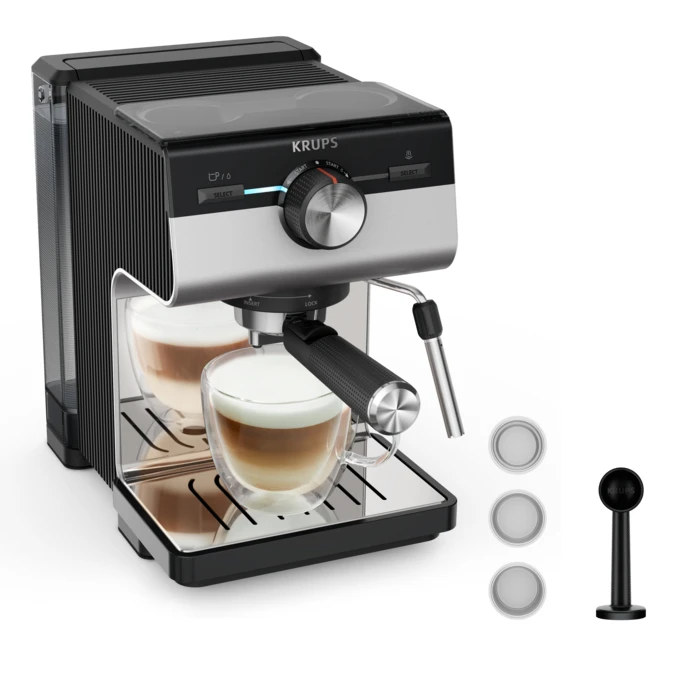 Krups Authentic+ XP384E10 Pusiau automatinis Espresso Kavos aparatas 2 L +DOVANA Lavazza kavos pupelės