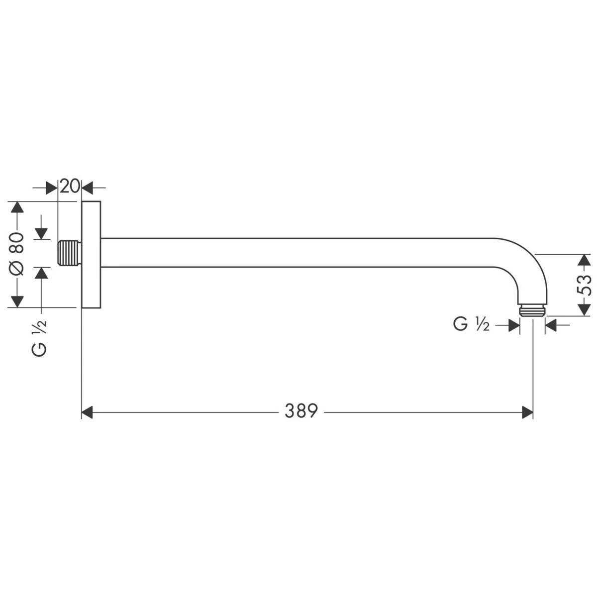 Laikiklis dušo galvai Hansgrohe 27413000, chromo