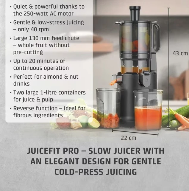Lėtaeigė sulčiaspaudė Caso Design JuiceFit Pro, 03511
