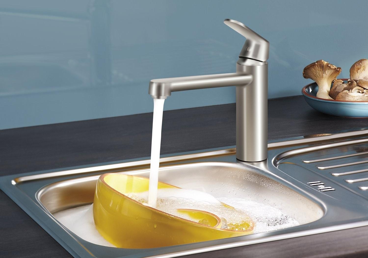 Plautuvės maišytuvas GROHE Eurosmart Cosmopolitan, Nerūdijančio plieno, paaukštintas