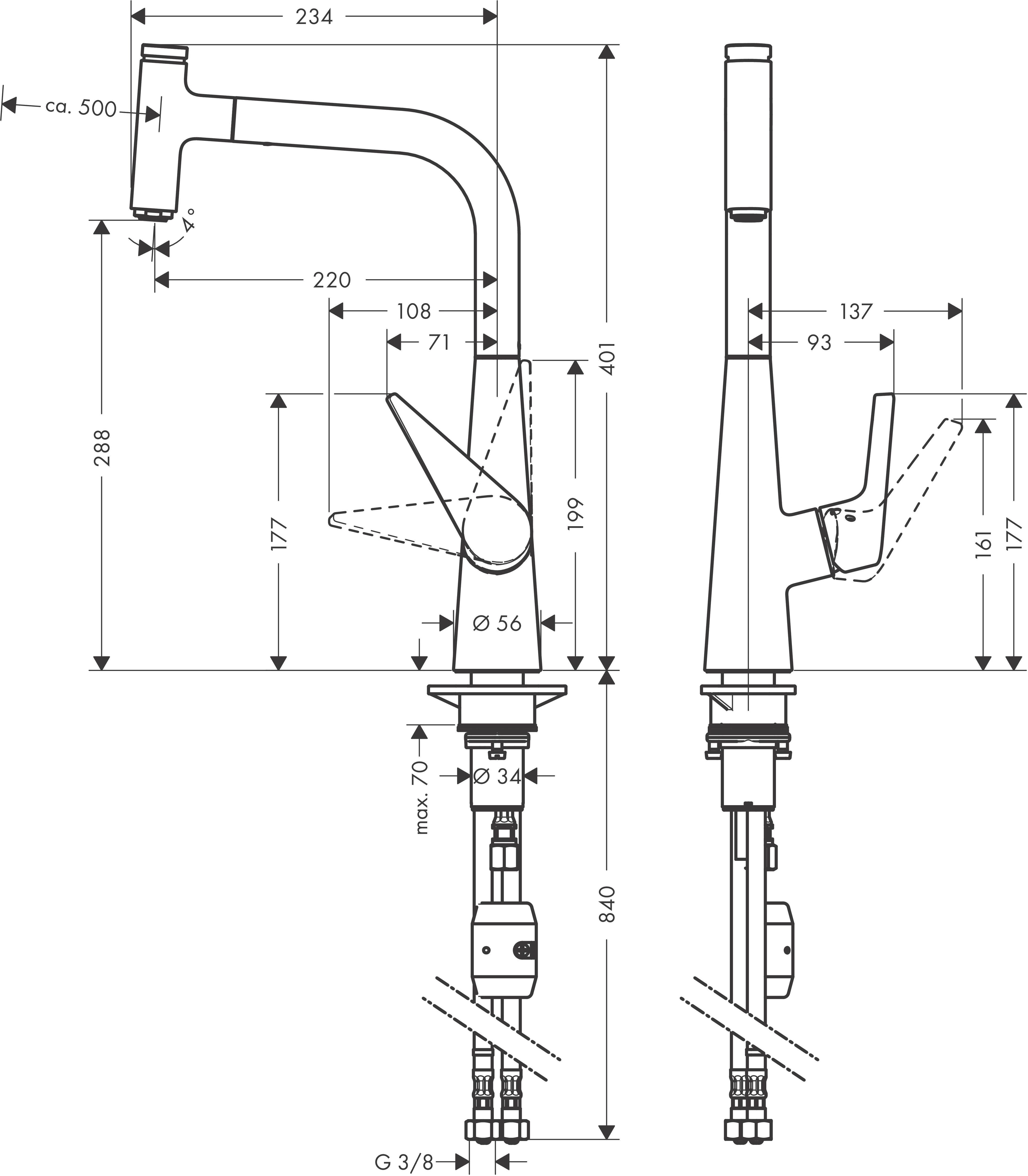 Maišytuvas plautuvei Hansgrohe Talis Select 300 Chromas 72821000