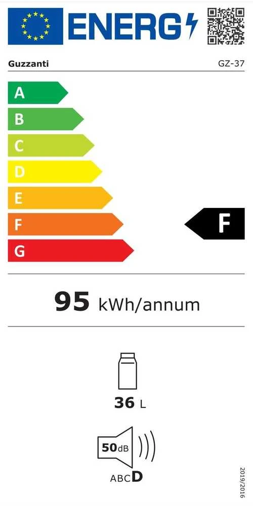 Guzzanti GZ-37 energetinio naudingumo etiketė