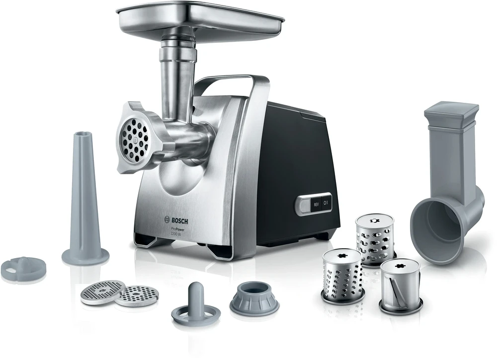 Bosch MFW68640 Mėsmalė, ProPower, 2200 W, Juoda, chromas