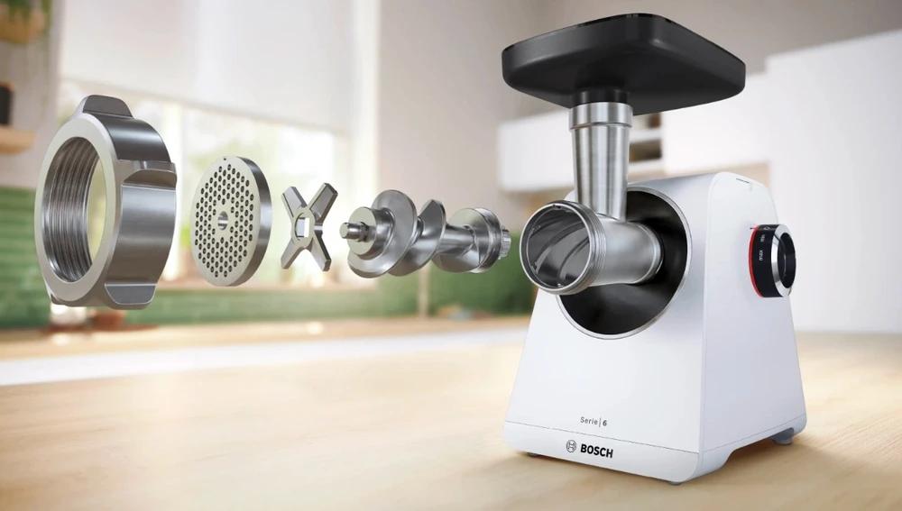 Mėsmalė Bosch Serija 6, MultiPower, MFWS609W, 2100 W, balta