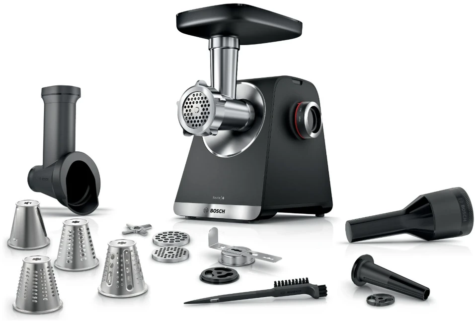 Mėsmalė Bosch Serija 6, MultiPower, MFWS642B, 2100 W, juoda, sidabrinė metalo