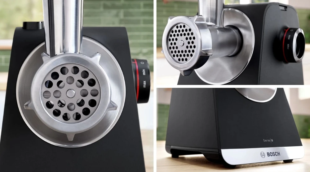 Mėsmalė Bosch Serija 6, MultiPower, MFWS642B, 2100 W, juoda, sidabrinė metalo