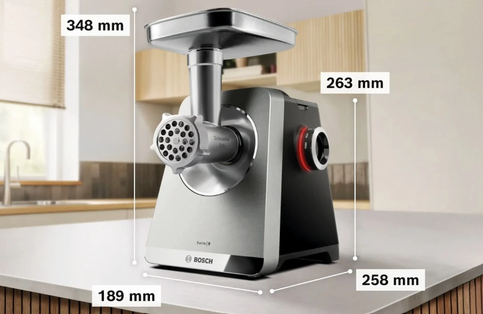 Bosch MFWS820M Serija 8, Mėsmalė, MultiPower, 2500 W, Nerūdijančio plieno
