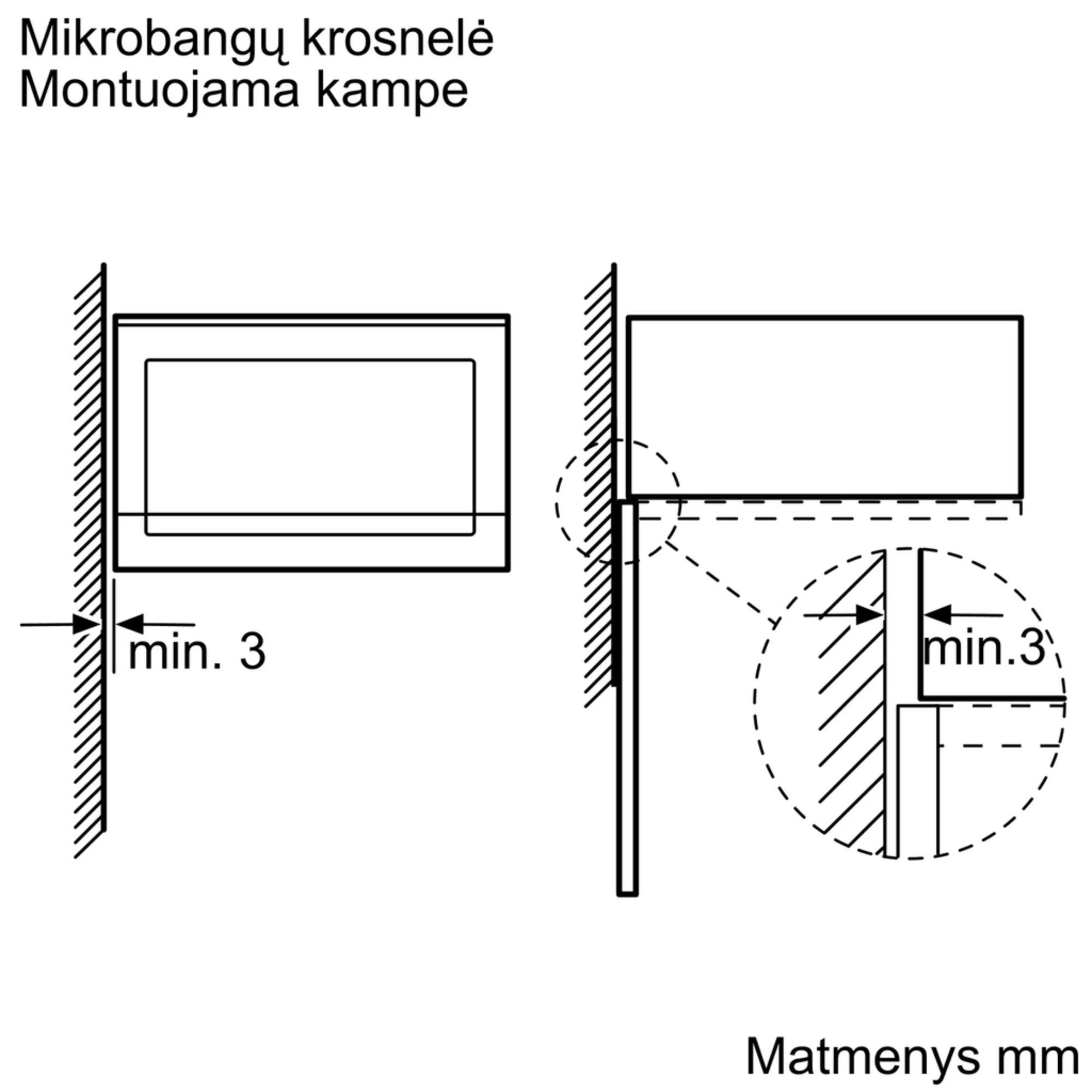Bosch BFL523MS0 Serija 4, Įmontuojamoji mikrobangų krosnelė, Nerūdijančio plieno