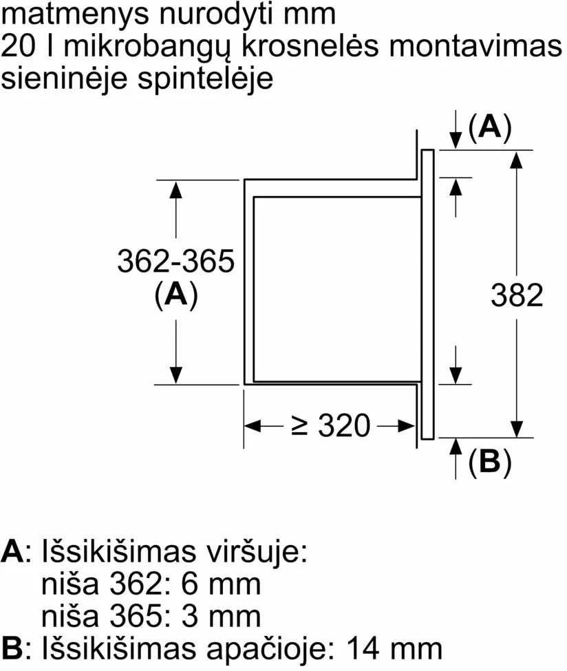 Bosch BFL623MB4 Serija 2, Įmontuojamoji mikrobangų krosnelė, Juodas