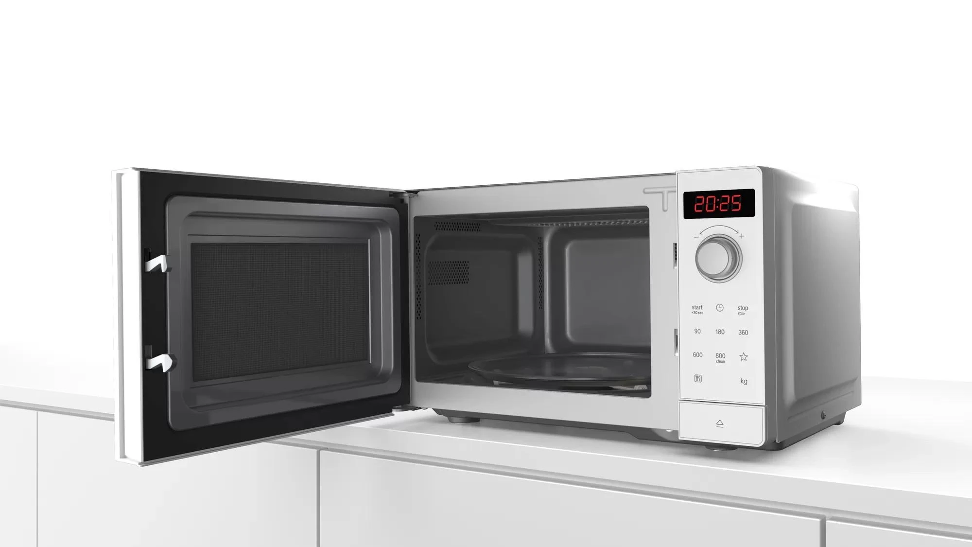 Bosch FFL023MW0 Serija 2, Laisvai statoma mikrobangų krosnelė, 44 x 26 cm, Balta