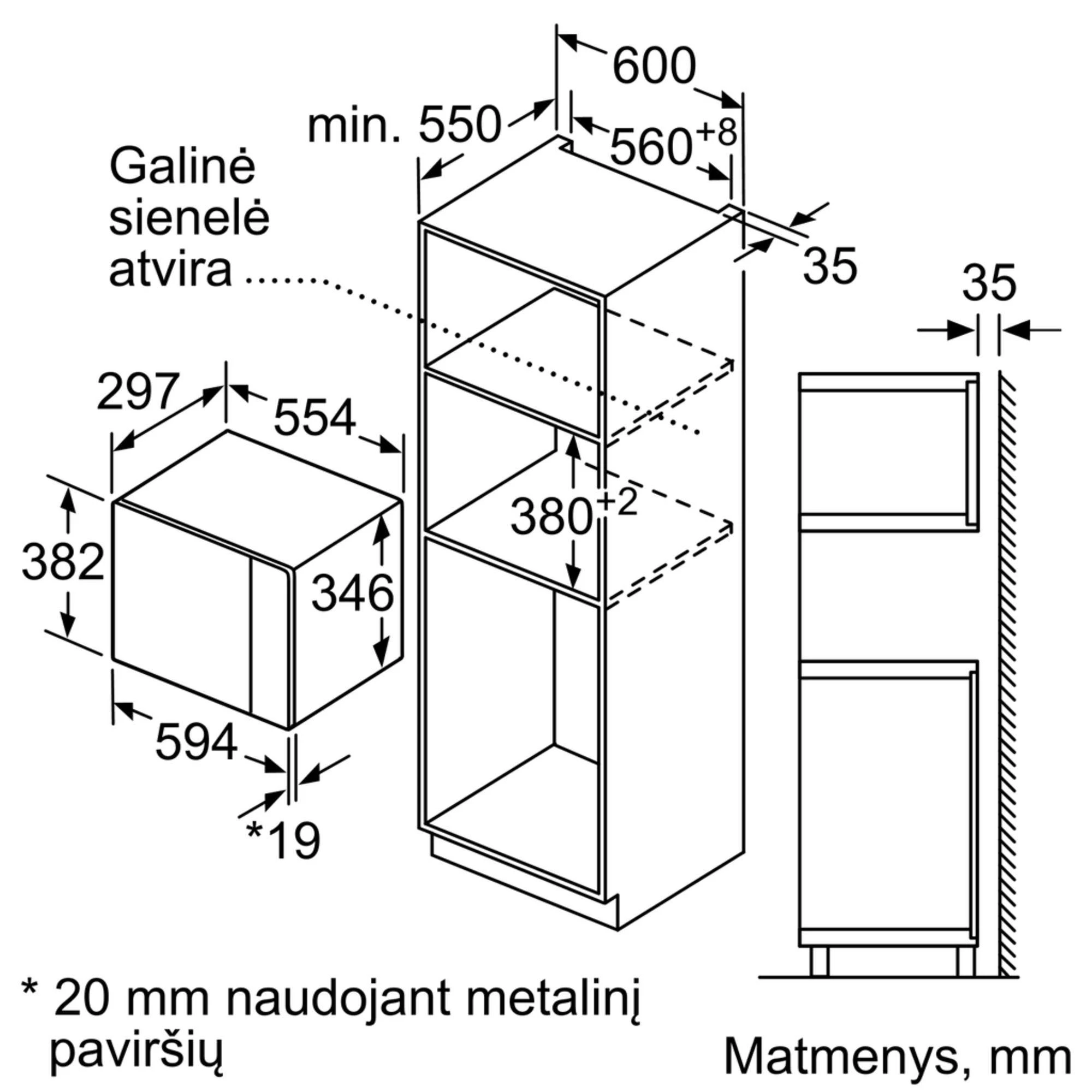 Įmontuojama mikrobangų krosnelė Bosch BFL524MB0