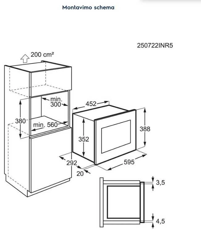 Mikrobangų krosnelė Cooker microwave Electrolux LMS2203EMK (700W, 20l, juodas and sidabrinis color)