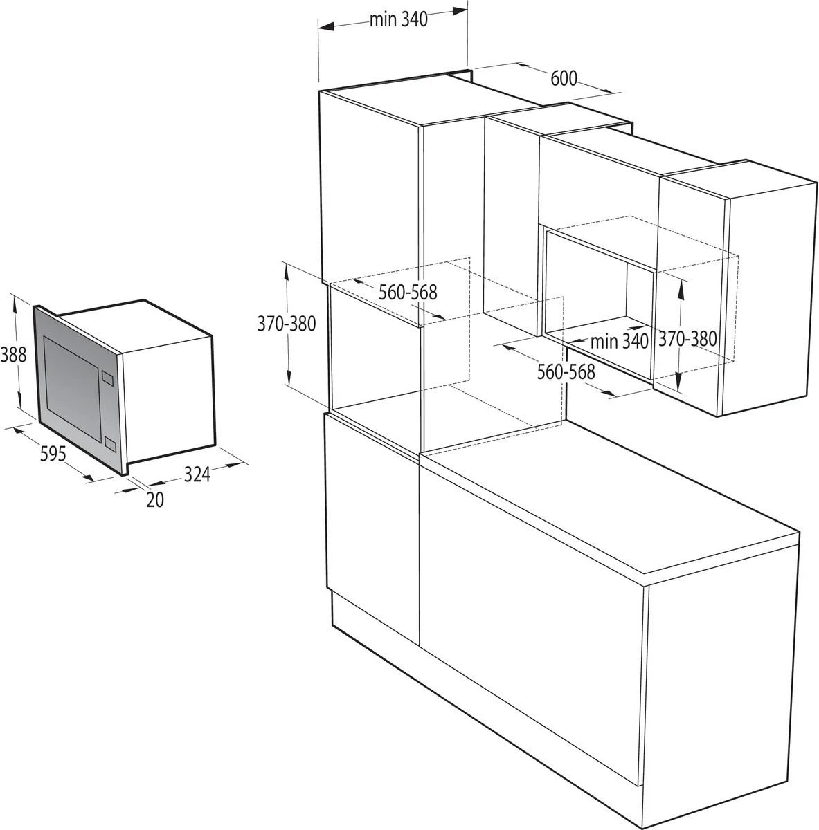 Gorenje Mikrobangų krosnelė GORNJE BM201AG1BG