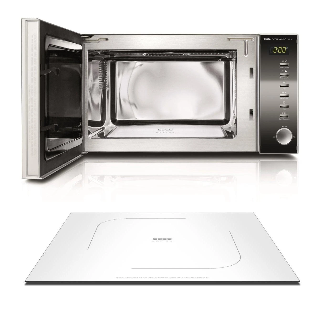 Mikrobangų krosnelė Caso | Microwave orkaitė | MG 20 | Free standing | 20 L | 800 W | Grilis | Juodas