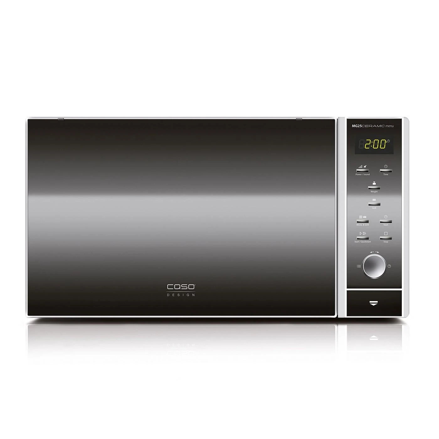 Caso | Keraminė mikrobangų krosnelė su grotelėmis | MG 25 Ecostyle | Laisvai pastatoma | 900 W | 25 l | Grotelės | Sidabrinis
